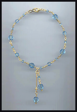 Aquamarine Crystal Anklet
