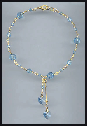 Aquamarine Heart Anklet