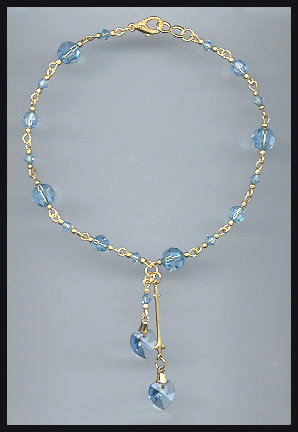 Aquamarine Heart Anklet