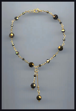 Swarovski Antique Gold Crystal Anklet