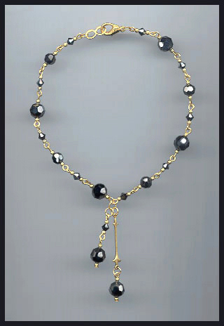 Swarovski Hematite Crystal Anklet