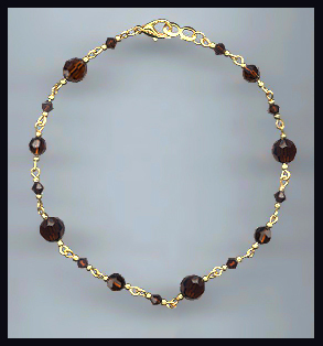 Mocca Brown Crystal Swarovski Anklet