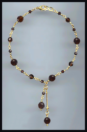 Swarovski Mocca Brown Crystal Anklet