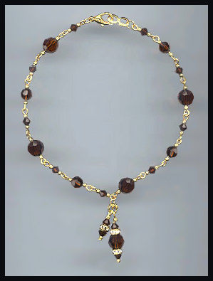 Mocca Brown Crystal Anklet