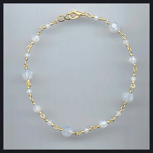 Swarovski White Opal Anklet