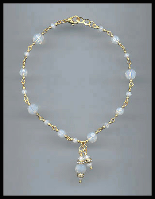 White Opal Crystal Anklet