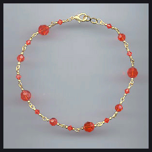 Hyacinth Orange Swarovski Anklet