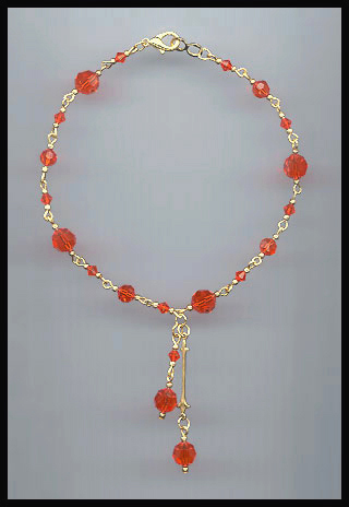 Hyacinth Orange Crystal Anklet