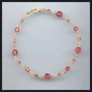 Swarovski Coral Peach Anklet