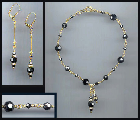 White Opal Crystal Anklet Set