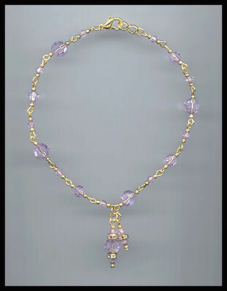 Violet Crystal Anklet