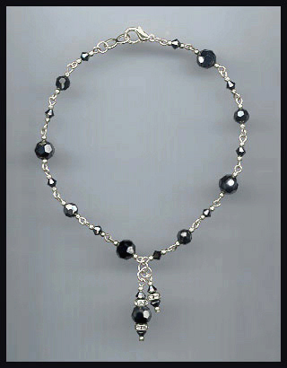 Swarovski Hematite Crystal Anklet