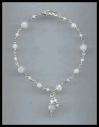 Swarovski White Opal Crystal Anklet