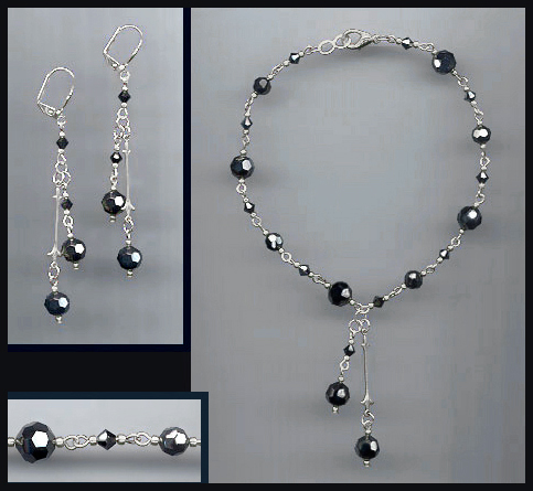 Hematite Crystal Anklet Set