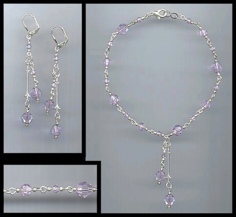Violet Crystal Anklet set