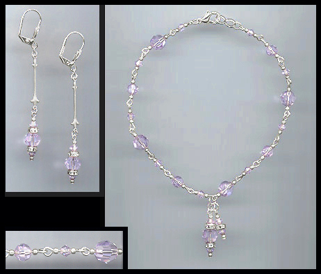 Violet Crystal Anklet Set
