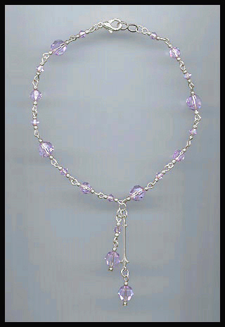 Violet Crystal Anklet