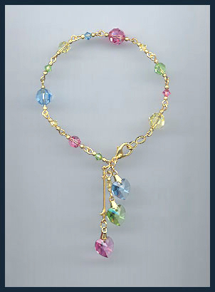 Crystal Spring Hearts Bracelet