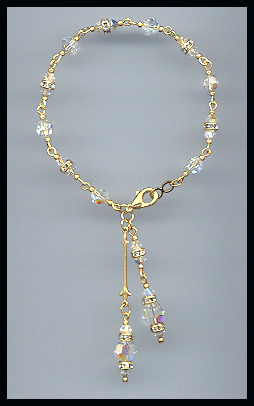 Aurora Borealis Crystal Drop Bracelet