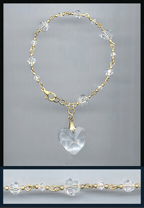 Swarovski Clear Crystal Heart Bracelet
