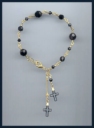 Swarovski Black Frosted Crystal Cross Bracelet