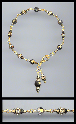 Gold Dorado Gold Swarovski Charm Bracelet