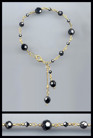 Hematite Crystal Drop Bracelet