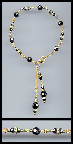 Gold Swarovski Hematite Rondelle Bracelet