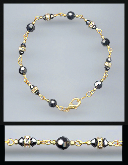 Gold Hematite Crystal Rondelle Bracelet