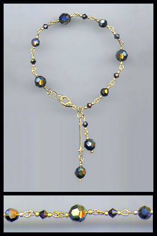 Black Aurora Crystal Drop Bracelet