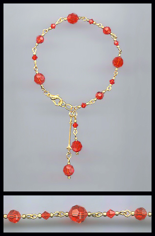 Gold Hyacinth Orange Swarovski Crystal Bracelet