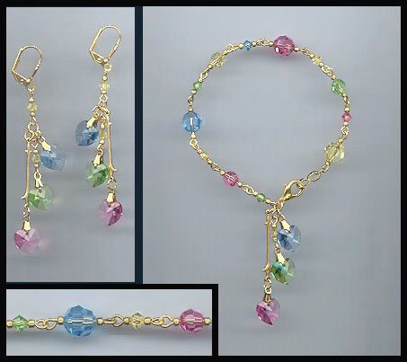 Spring Hearts Bracelet Earring Set