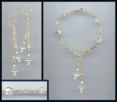 Aurora Double Cross Bracelet Set