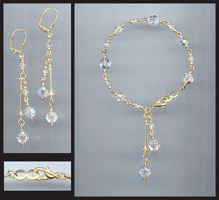 AB Crystal Bracelet Earring Set
