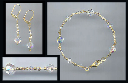Swarovski Aurora Borealis Bracelet Earring Set