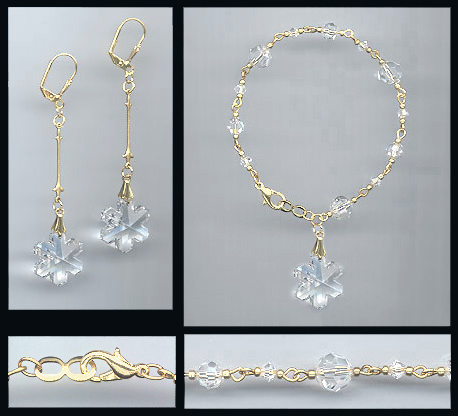 Swarovski Crystal Snowflake Bracelet Set