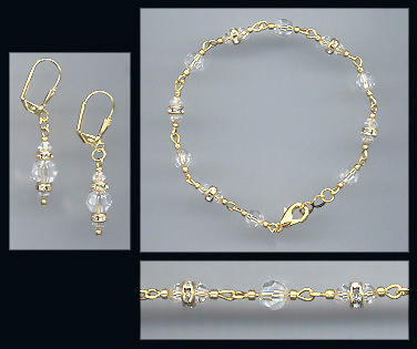 Clear Crystal Bracelet Set