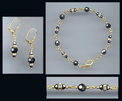 Hematite Crystal Bracelet Set