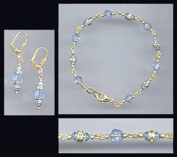 Light Blue Crystal Bracelet Set