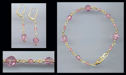 Swarovski Light Pink Bracelet Set