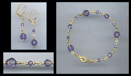 Swarovski Tanzanite Purple Bracelet Set