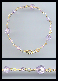 Gold Violet Crystal Bracelet