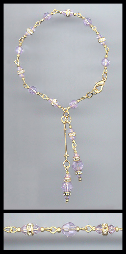 Violet Crystal Drop Bracelet