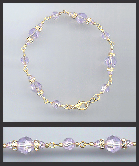 Gold Aquamarine Crystal Rondelle Bracelet Earrings Set