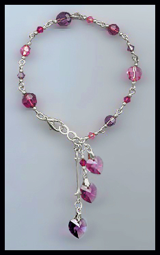 Shades of Pink Heart Bracelet