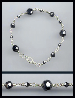 Silver Hematite Crystal Bracelet