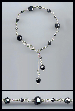 Silver Hematite Swarovski Crystal Bracelet