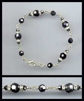 Silver Hematite Crystal Bracelet