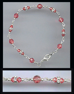 Coral Peach Swarovski Bracelet