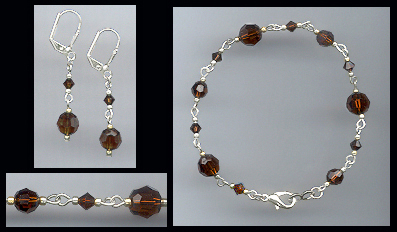 Swarovski Chocolate Brown Bracelet Set